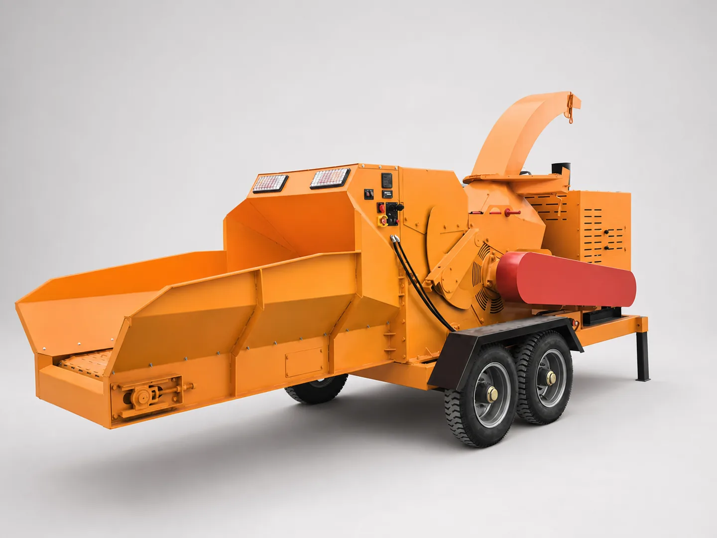 Twin-axle wood chipper model