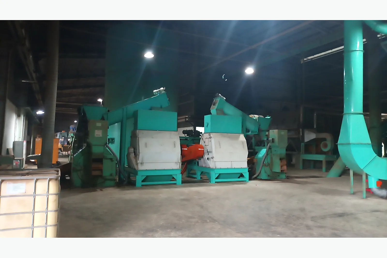 Biomass grinding and material handling line